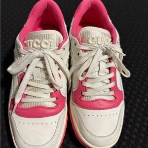 Authentic - Gucci MAC80 Low-Top Sneakers – White/Pink - Size 7.5